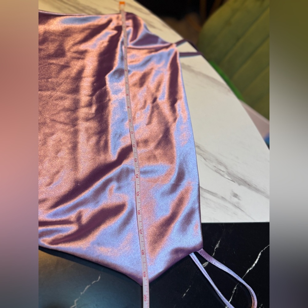 Lavender Satin Midi Dress - Picture 6 of 10